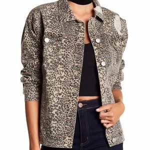 Ashley Mason Distressed Leopard Print Jacket